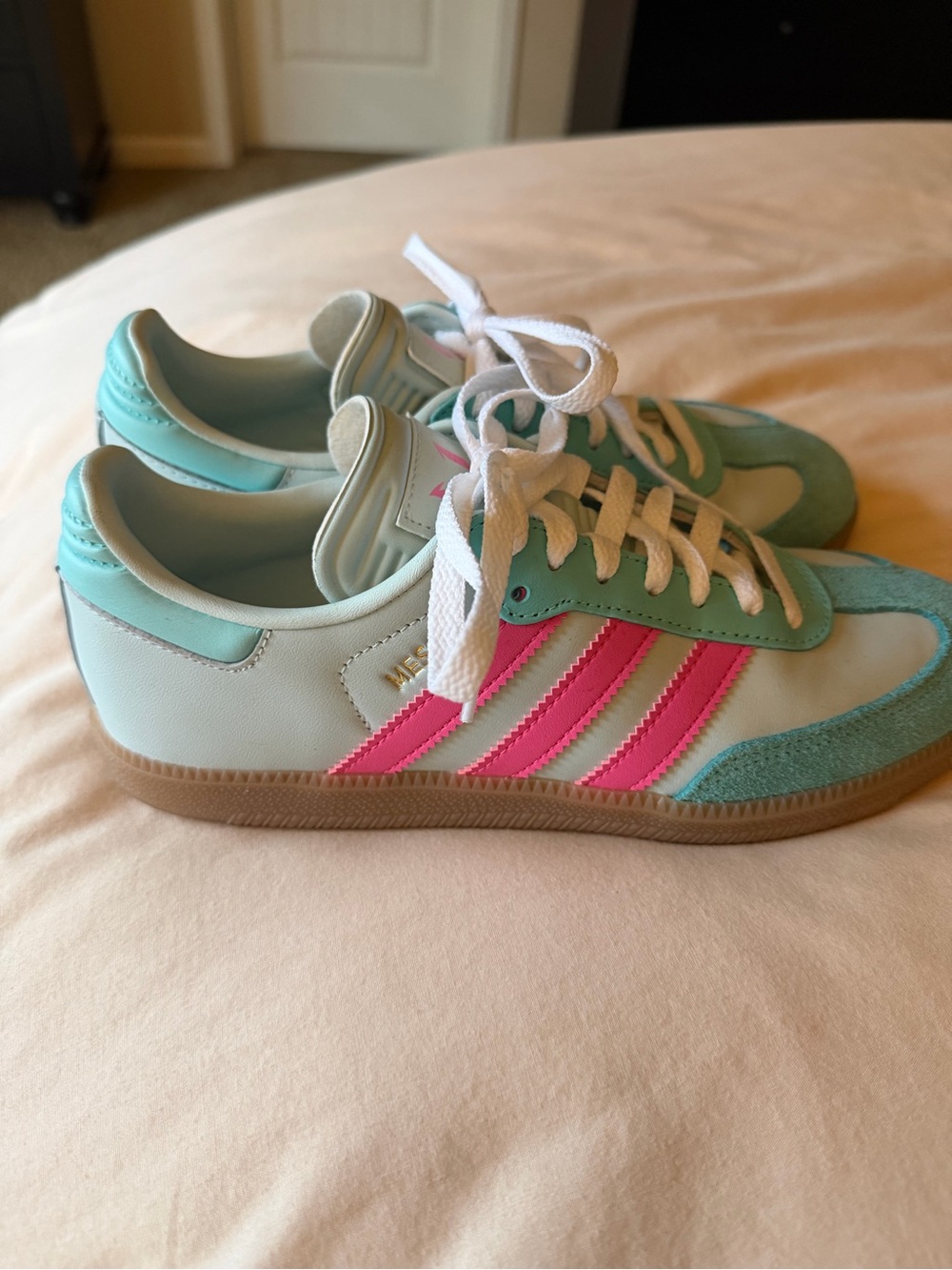 Adidas Samba Light Blue & Pink Women's Sneakers Size US 7. Brand new, no box.